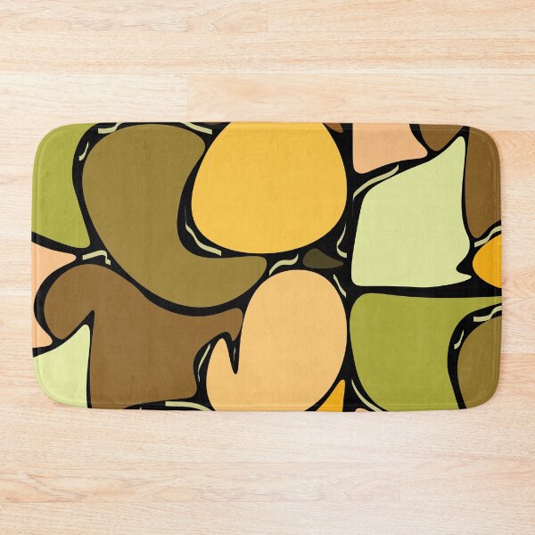 Item preview, Blended Abstract Shapes Illustration – Bold Earth Tone Color Block Wall Art (Black Background) designed and sold by MoonHoneybyImani.
