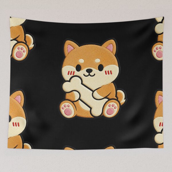 Item preview, Cute Shiba Inu Hugging Bone designed and sold by ColorSplash123.