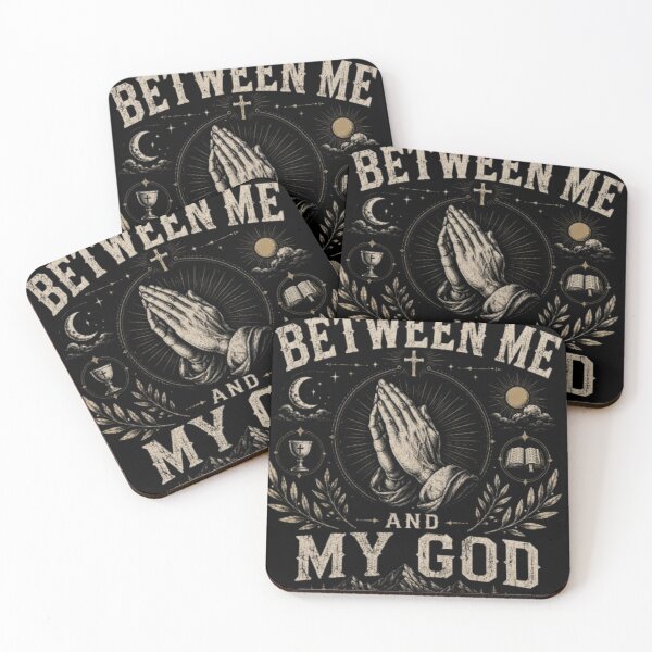Item preview, Between Me and My God – Vintage Praying Hands Christian Faith T-Shirt Design designed and sold by Obiechefu.
