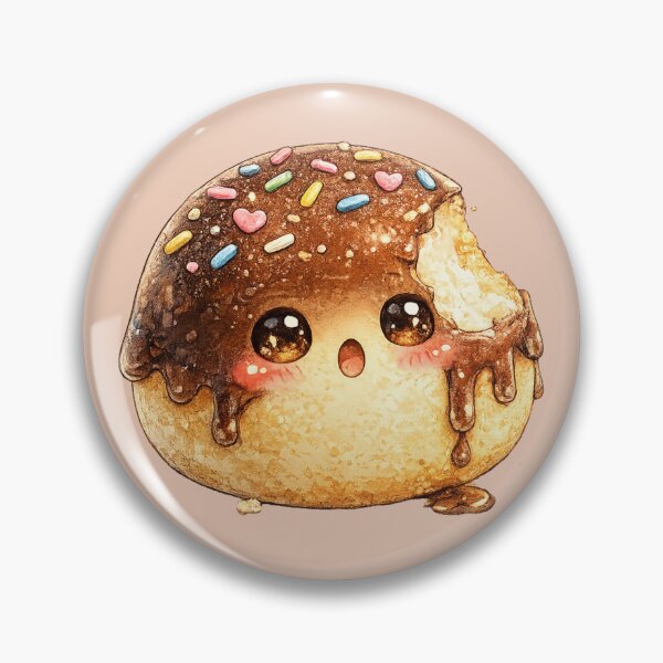 Item preview, Kawaii Teacake Watercolor Illustration – Cute Chocolate Dessert Character with Funny Bite designed and sold by MagicMakerPh.