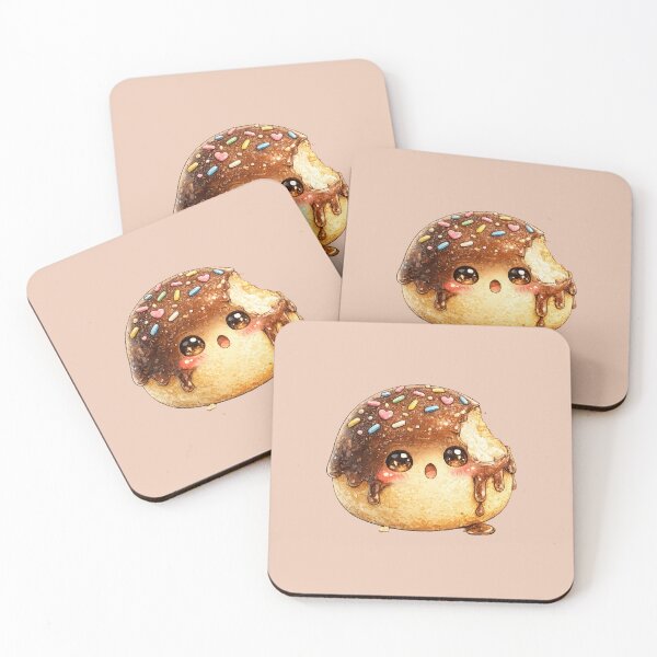 Item preview, Kawaii Teacake Watercolor Illustration – Cute Chocolate Dessert Character with Funny Bite designed and sold by MagicMakerPh.