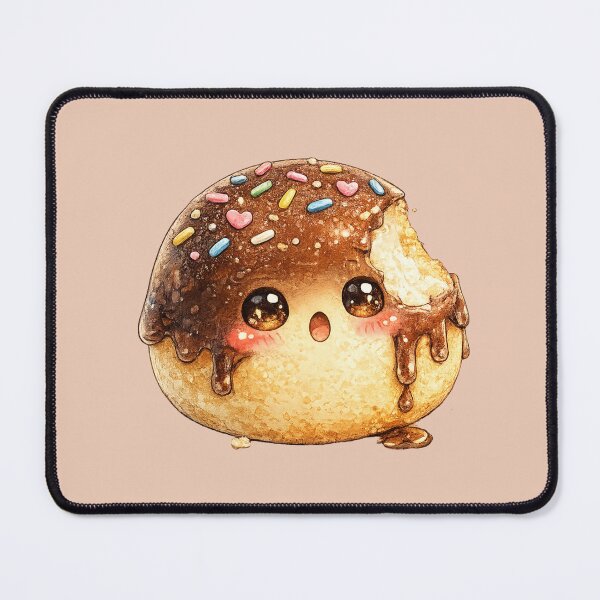 Item preview, Kawaii Teacake Watercolor Illustration – Cute Chocolate Dessert Character with Funny Bite designed and sold by MagicMakerPh.