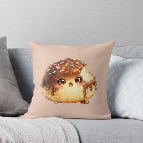 Item preview, Kawaii Teacake Watercolor Illustration – Cute Chocolate Dessert Character with Funny Bite designed and sold by MagicMakerPh.
