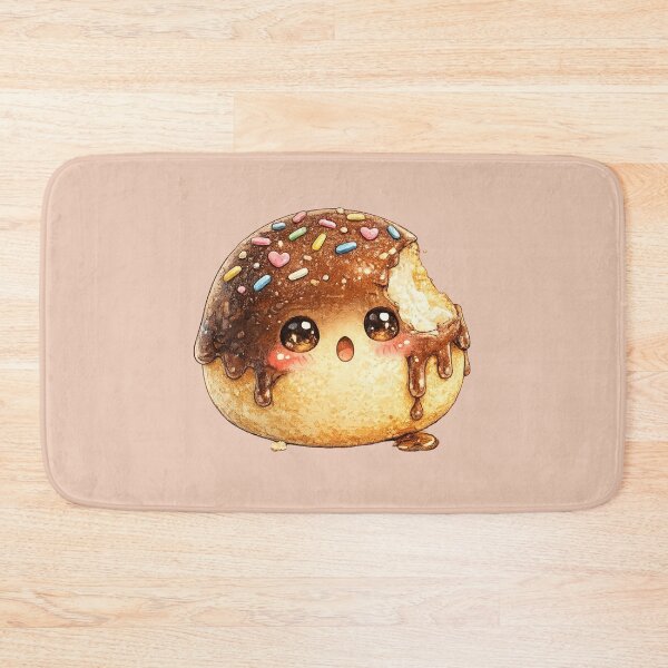 Item preview, Kawaii Teacake Watercolor Illustration – Cute Chocolate Dessert Character with Funny Bite designed and sold by MagicMakerPh.