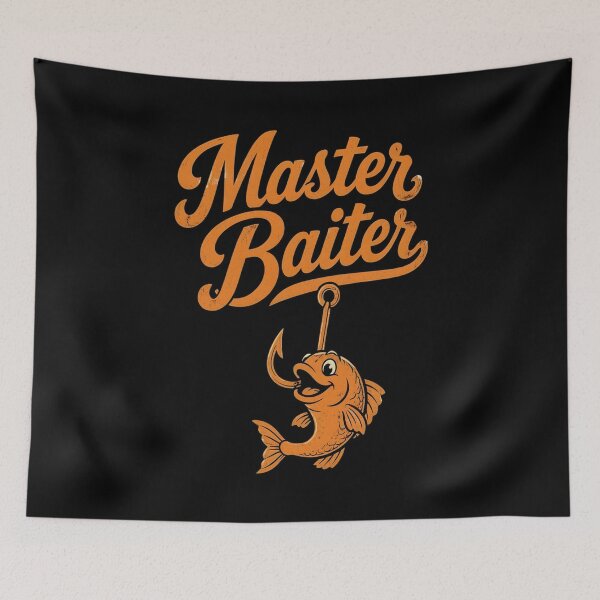 Item preview, Funny Master Baiter Fishing Worm Hook Dad Joke Pun Humor designed and sold by OlakunleOloroz.