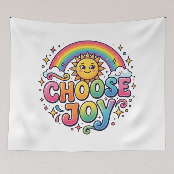 Item preview, Choose Joy Retro Typography T-Shirt | Colorful Positive Quote | Happy Aesthetic Graphic Tee designed and sold by Faisal  Shah.