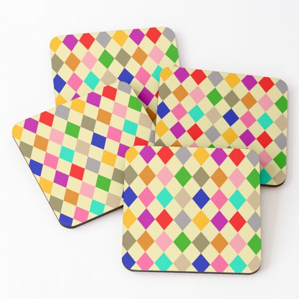 Item preview, Multicolored Harlequin Diamonds Pattern Design - Yellow  designed and sold by PatternTitan.