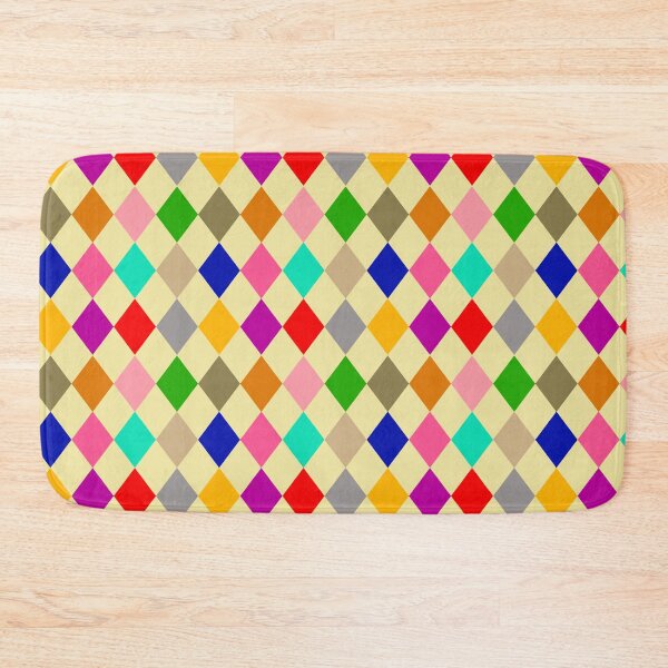 Item preview, Multicolored Harlequin Diamonds Pattern Design - Yellow  designed and sold by PatternTitan.