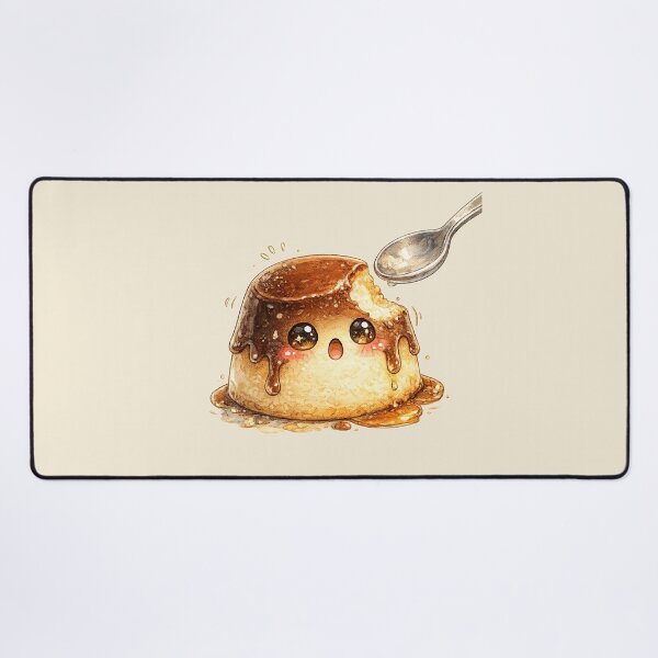 Item preview, Kawaii Pudding Watercolor Illustration – Cute Flan Dessert Character with Caramel Hat designed and sold by MagicMakerPh.