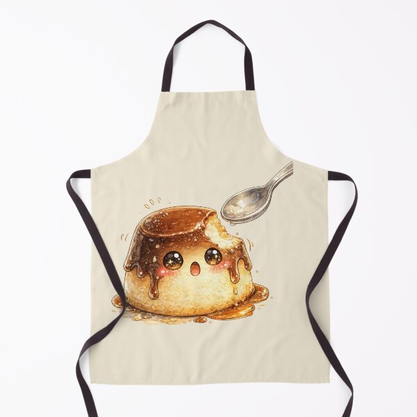 Item preview, Kawaii Pudding Watercolor Illustration – Cute Flan Dessert Character with Caramel Hat designed and sold by MagicMakerPh.