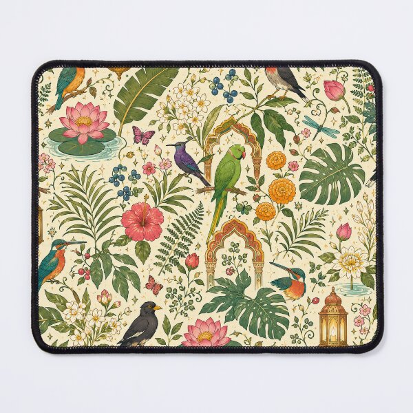 Item preview, Aesthetic Tropical Birds & Palace Courtyard Wallpaper Pattern designed and sold by OpenDreamArts.
