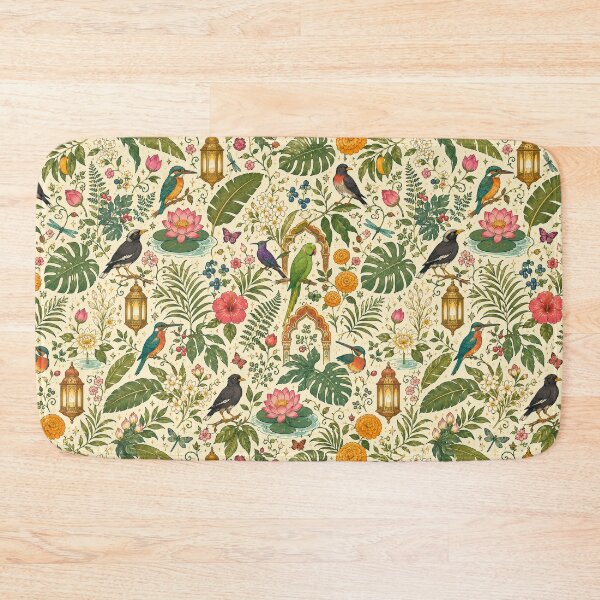 Item preview, Aesthetic Tropical Birds & Palace Courtyard Wallpaper Pattern designed and sold by OpenDreamArts.