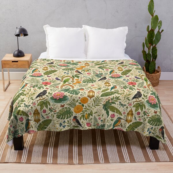 Item preview, Aesthetic Tropical Birds & Palace Courtyard Wallpaper Pattern designed and sold by OpenDreamArts.