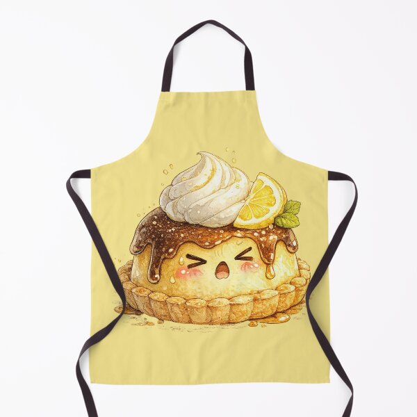 Item preview, Kawaii Lemon Tart Watercolor Illustration – Cute Citrus Dessert Character Art designed and sold by MagicMakerPh.