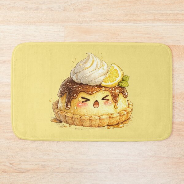 Item preview, Kawaii Lemon Tart Watercolor Illustration – Cute Citrus Dessert Character Art designed and sold by MagicMakerPh.