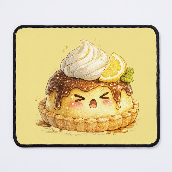 Item preview, Kawaii Lemon Tart Watercolor Illustration – Cute Citrus Dessert Character Art designed and sold by MagicMakerPh.