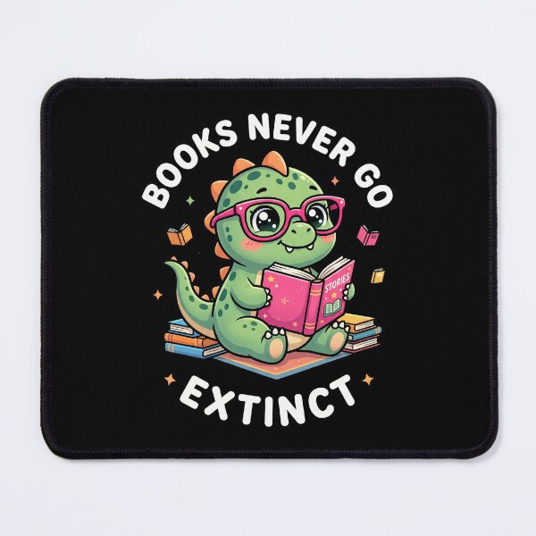 Item preview, Cute Dinosaur With Books Reading Never Go Extinct designed and sold by dudelinart.