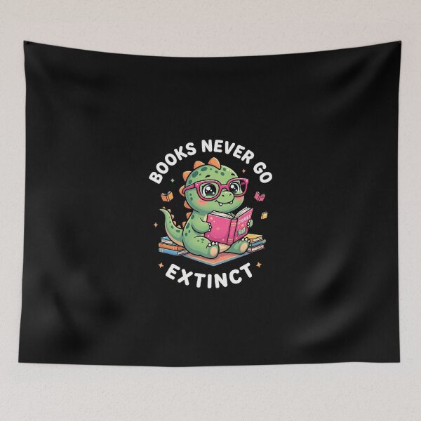 Item preview, Cute Dinosaur With Books Reading Never Go Extinct designed and sold by dudelinart.