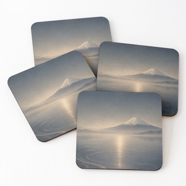 Item preview, Mount Fuji Moonlight Japanese Wall Art | Premium Japandi Landscape Print | Full Moon Zen Decor designed and sold by YugenWaveShadow.
