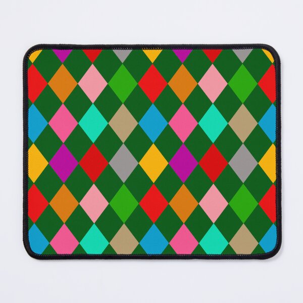 Item preview, Multicolored Harlequin Diamonds Pattern Design - Green  designed and sold by PatternTitan.