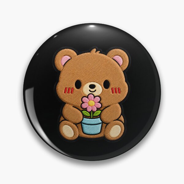 Item preview, Shy Bear Hugging Flower Pot designed and sold by ColorSplash123.
