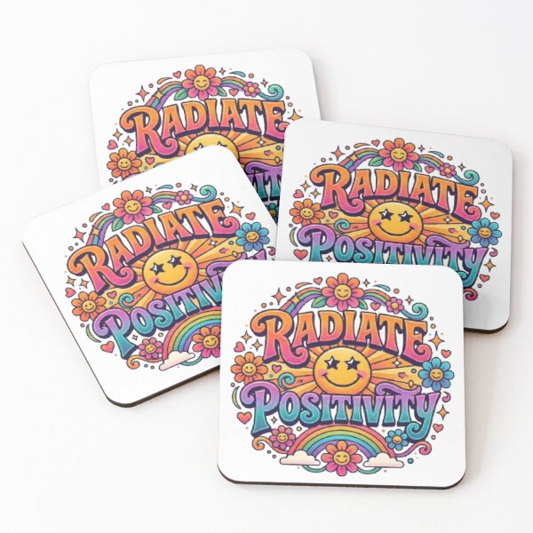 Item preview, Radiate Positivity Retro Typography T-Shirt | Groovy Colorful Quote | Smiley Aesthetic Graphic Tee designed and sold by Faisal  Shah.