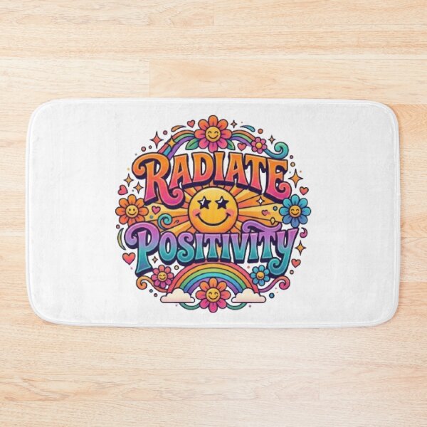 Item preview, Radiate Positivity Retro Typography T-Shirt | Groovy Colorful Quote | Smiley Aesthetic Graphic Tee designed and sold by Faisal  Shah.