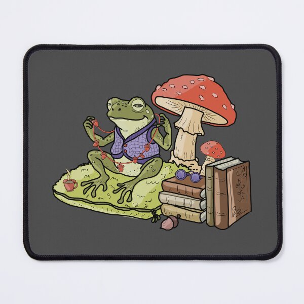 Item preview, Frog Cozy Cottagecore with Books and Mushroom  designed and sold by LeshanArt.