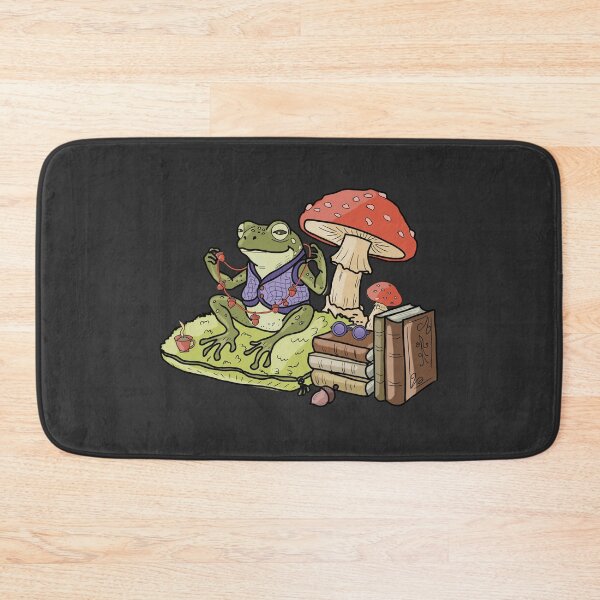 Item preview, Frog Cozy Cottagecore with Books and Mushroom  designed and sold by LeshanArt.