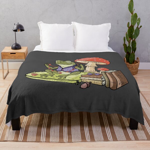 Item preview, Frog Cozy Cottagecore with Books and Mushroom designed and sold by LeshanArt.