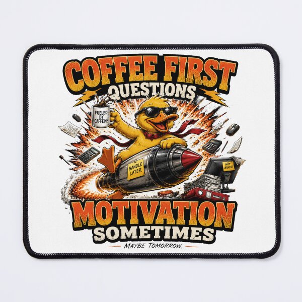 Item preview, Coffee First Funny Duck | Sarcastic Office Comic designed and sold by Cavalier-org.