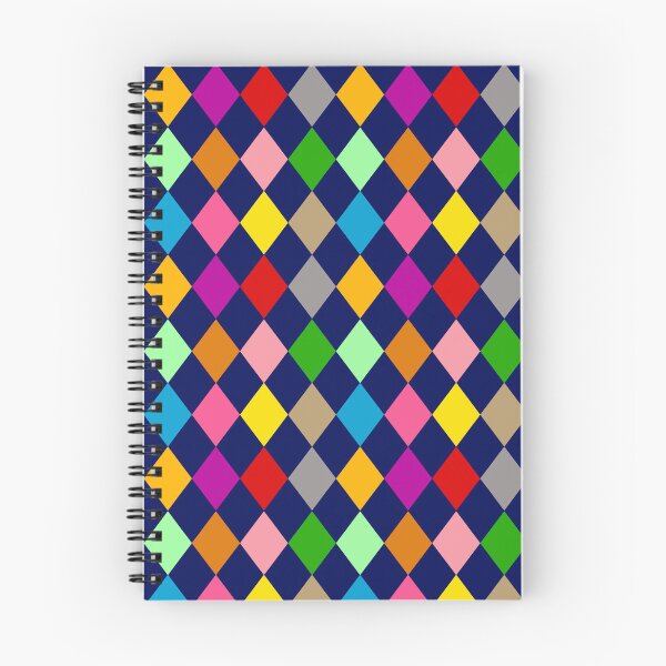 Item preview, Multicolored Harlequin Diamonds Pattern Design - Blue  designed and sold by PatternTitan.