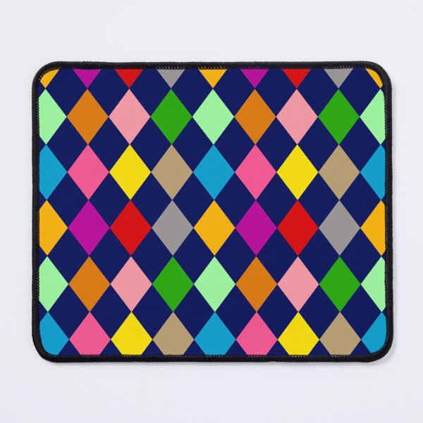 Item preview, Multicolored Harlequin Diamonds Pattern Design - Blue  designed and sold by PatternTitan.