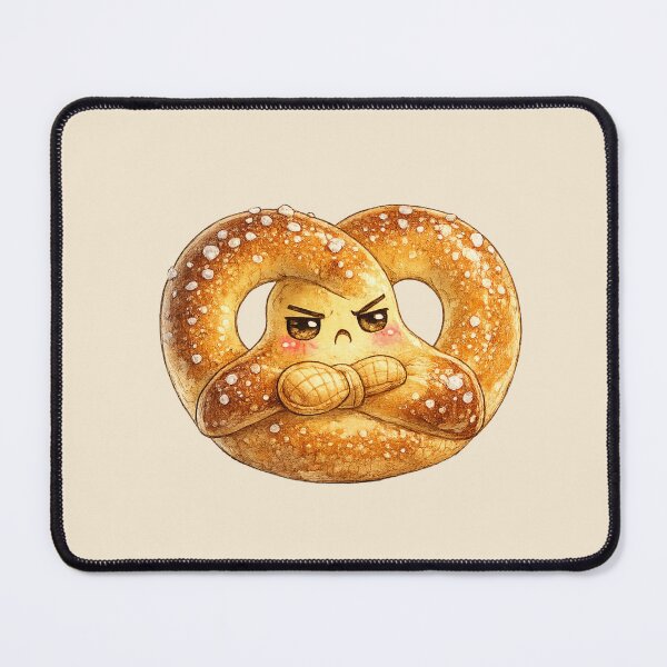 Item preview, Kawaii Pretzel Watercolor Illustration – Cute Salty Bread Character with Attitude designed and sold by MagicMakerPh.