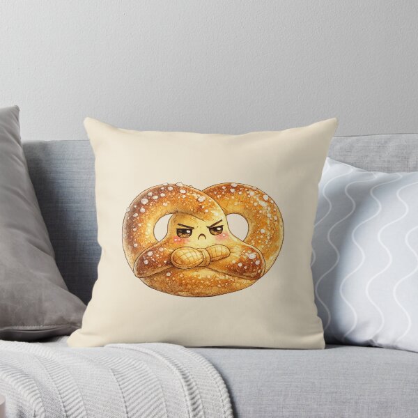 Item preview, Kawaii Pretzel Watercolor Illustration – Cute Salty Bread Character with Attitude designed and sold by MagicMakerPh.