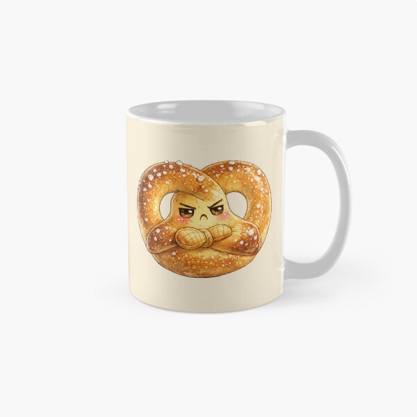 Item preview, Kawaii Pretzel Watercolor Illustration – Cute Salty Bread Character with Attitude designed and sold by MagicMakerPh.