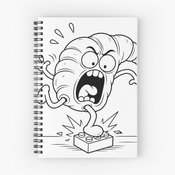 Item preview, Funny Croissant Steps on Toy Brick Instant Regret Cartoon designed and sold by ComedyInkFactor.