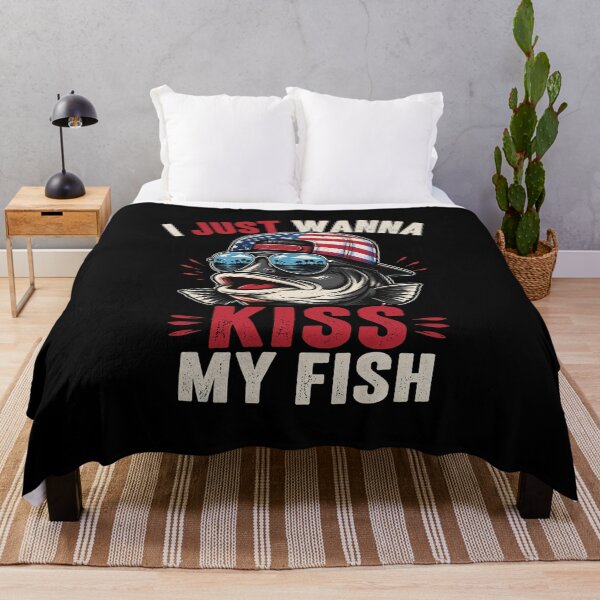 Item preview, I Just Wanna Kiss My Fish Funny Sarcastic Patriotic USA designed and sold by OlakunleOloroz.
