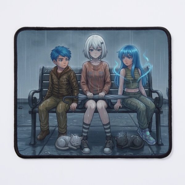 Item preview, Airisu • Rio • Rua – Amayo no Benchi Shīkuensu / Iris • Lio • Lua – Rainfall Bench Sequence designed and sold by dragon580 // Waaa… the killer shark ran away.