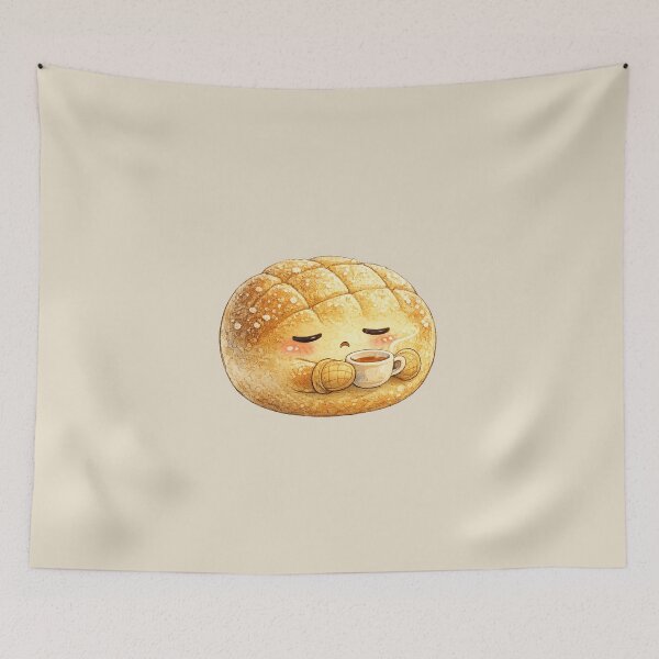 Item preview, Kawaii Melon Pan Watercolor Illustration – Cute Japanese Bread Character Art designed and sold by MagicMakerPh.