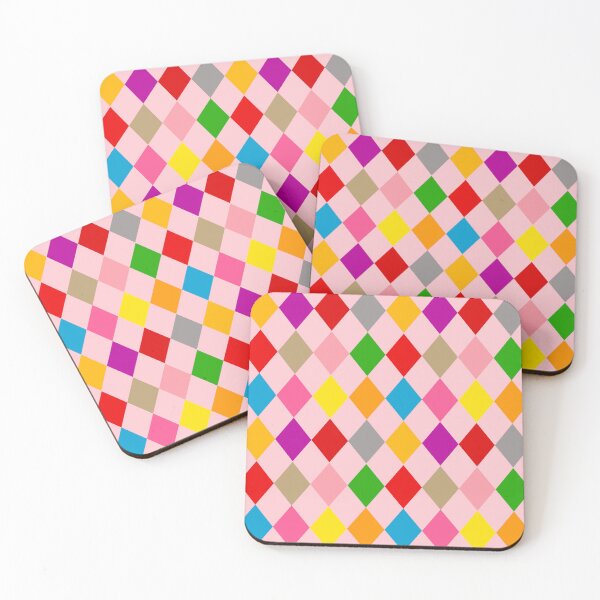 Item preview, Multicolored Harlequin Diamonds Pattern Design - Pink  designed and sold by PatternTitan.
