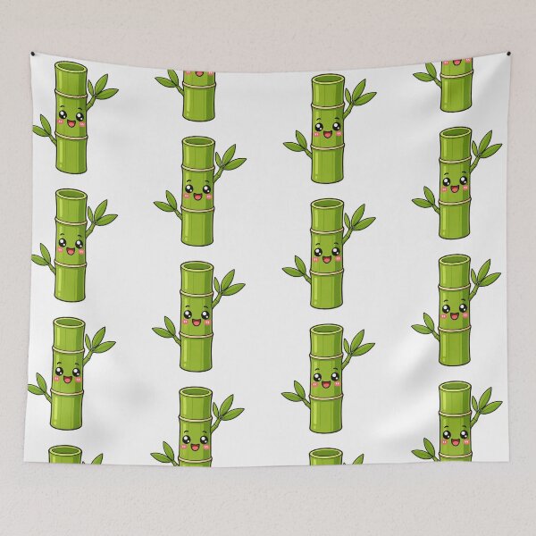 Item preview, Cute Kawaii Bamboo Stalk Happy Green Nature Cartoon designed and sold by Seculinator.