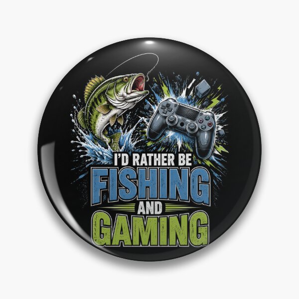 Item preview, I’d Rather Be Fishing and Gaming Funny Fisherman Gamer designed and sold by OlakunleOloroz.