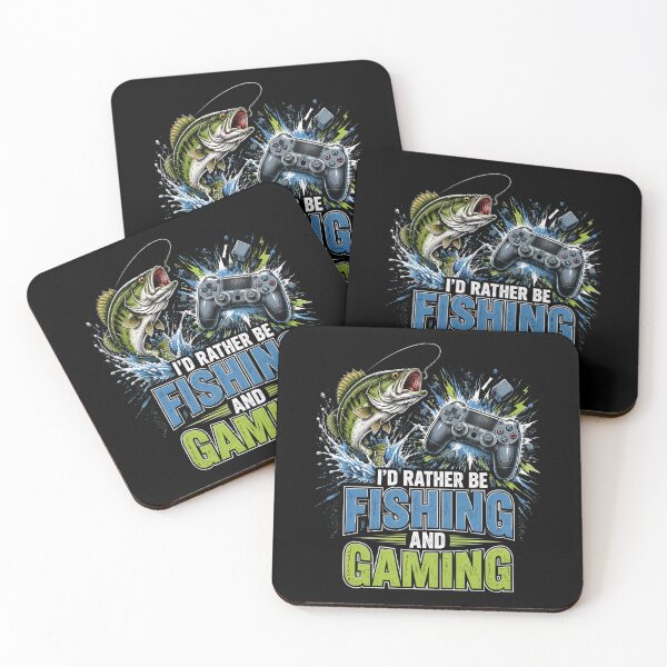 Item preview, I’d Rather Be Fishing and Gaming Funny Fisherman Gamer designed and sold by OlakunleOloroz.