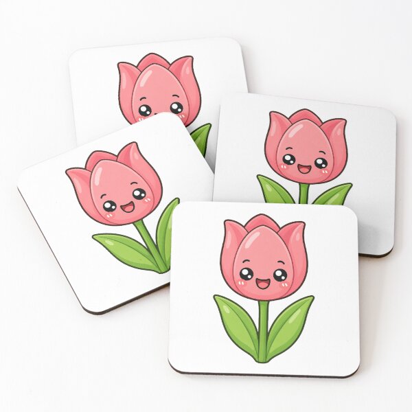 Item preview, Cute Kawaii Pink Tulip Flower Happy Spring Cartoon designed and sold by Seculinator.