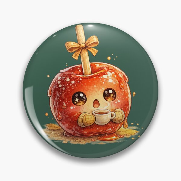 Item preview, Kawaii Candy Apple Watercolor Illustration – Cute Autumn Festival Dessert Art designed and sold by MagicMakerPh.