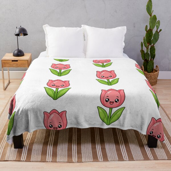 Item preview, Cute Kawaii Pink Tulip Flower Happy Spring Cartoon designed and sold by Seculinator.