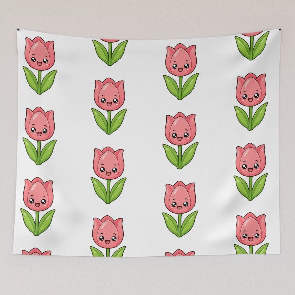 Item preview, Cute Kawaii Pink Tulip Flower Happy Spring Cartoon designed and sold by Seculinator.