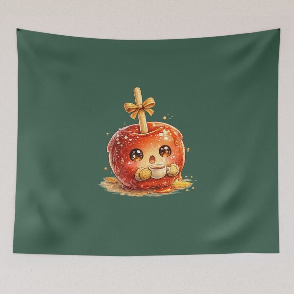Item preview, Kawaii Candy Apple Watercolor Illustration – Cute Autumn Festival Dessert Art designed and sold by MagicMakerPh.