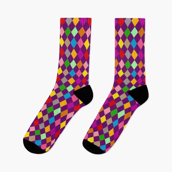 Item preview,  Multicolored Harlequin Diamonds Pattern Design - Purple  designed and sold by PatternTitan.